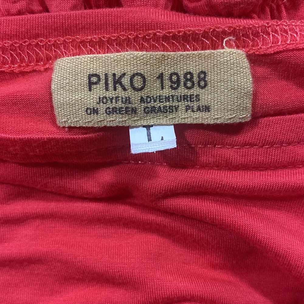 Piko 1988 Coral Boatneck Stretchy Knee Length Dress Size Large - Picture 5 of 7